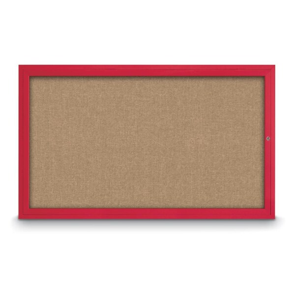 Hinge-less Radius Corkboard, 18"x24", Satin Alum Frame/Rubber